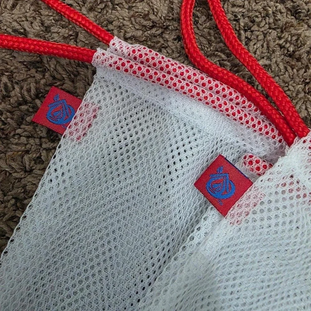 New Norwex Reusable Produce Bags Set of 2 Mesh Grocery Fruit Veggie Red